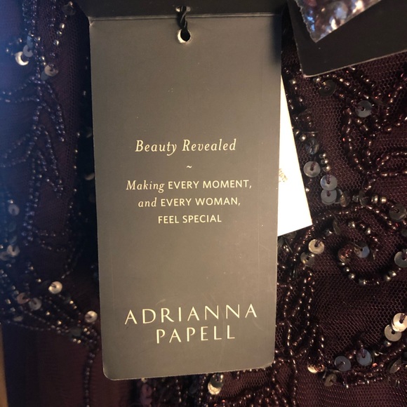 Adrianna Papell Floral Beaded Dress Size 2 - Picture 4 of 7